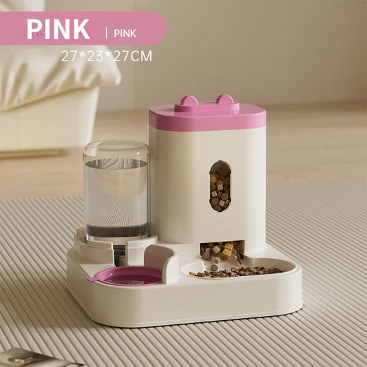 Pink Automatic Pet Feeder and Water Dispenser