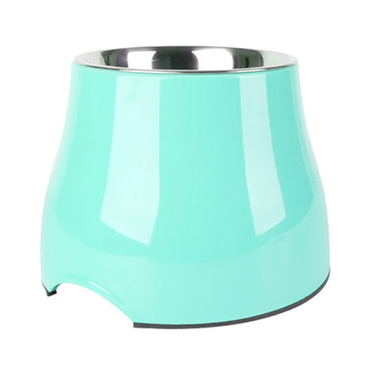 Elevated stainless steel pet feeding bowl (blue)